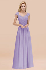 Modest Chiffon Sweetheart Sleeveless Affordable Bridesmaid Dresses with Ruffles-Babyonlines