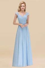 Modest Chiffon Sweetheart Sleeveless Affordable Bridesmaid Dresses with Ruffles-Babyonlines