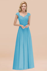Modest Chiffon Sweetheart Sleeveless Affordable Bridesmaid Dresses with Ruffles-Babyonlines