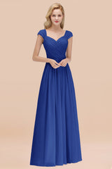 Modest Chiffon Sweetheart Sleeveless Affordable Bridesmaid Dresses with Ruffles-Babyonlines