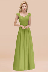 Modest Chiffon Sweetheart Sleeveless Affordable Bridesmaid Dresses with Ruffles-Babyonlines
