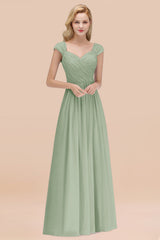 Modest Chiffon Sweetheart Sleeveless Affordable Bridesmaid Dresses with Ruffles-Babyonlines