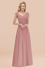 Modest Chiffon Sweetheart Sleeveless Affordable Bridesmaid Dresses with Ruffles-Babyonlines