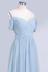 Modest Chiffon Sweetheart Sleeveless Affordable Bridesmaid Dresses with Ruffles-Babyonlines
