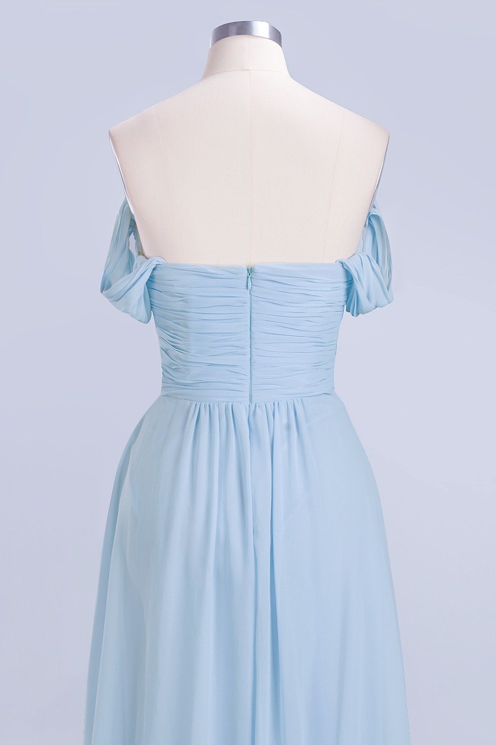 Modest Chiffon Sweetheart Sleeveless Affordable Bridesmaid Dresses with Ruffles-Babyonlines