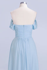 Modest Chiffon Sweetheart Sleeveless Affordable Bridesmaid Dresses with Ruffles-Babyonlines