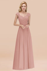 Modest Chiffon Sweetheart Sleeveless Affordable Bridesmaid Dresses with Ruffles-Babyonlines