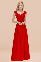 Modest Chiffon Sweetheart Sleeveless Affordable Bridesmaid Dresses with Ruffles-Babyonlines