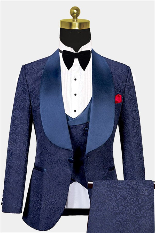 Navy Blue Groomsmen Suit - Three Pieces Tux, On Sale