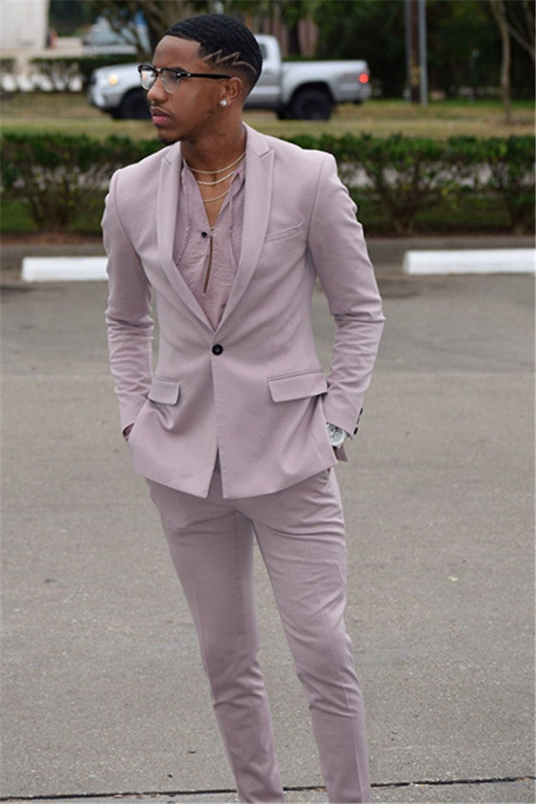 New Arrival Bespoke Pink Men¡¯s Wedding Suit with One Button