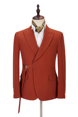 New Arrival Orange Blazer for Groom with Peaked Lapel