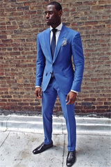 New Arrival Royal Blue Men's Summer Wedding Suit, 2 Pieces with Peaked Lapel