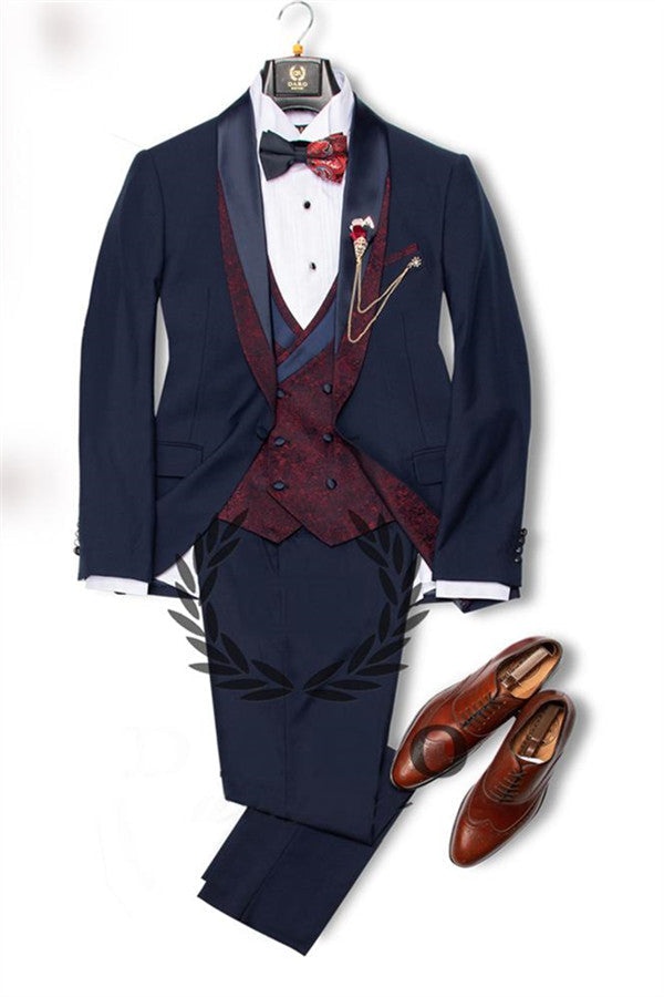 New Black Prom Outfits for Men Three Pieces with Notched Lapel