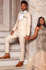 New Champagne Double-Breasted Groomsmen Waistcoat