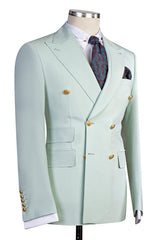 New Double-Breasted Wedding Suit for Men with Peaked Lapel
