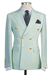 New Double-Breasted Wedding Suit for Men with Peaked Lapel