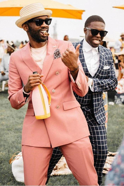 New Peaked Lapel Bespoke Business Prom Suit for Men