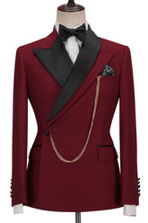 New Red Prince Evening Suit with Peaked Lapel