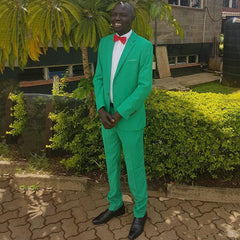 Newest Green Elegant Formal Business Prom Suit for Men with Notched Lapel