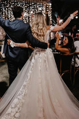 Off-the-Shoulder A-Line Wedding Dress with Lace