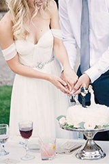 Off-the-Shoulder Chiffon Wedding Dress PD0363