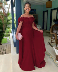 Off the Shoulder Mermaid Long Prom Dress with Appliques