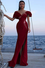Off the Shoulder Mermaid Long Prom Dress with Sequins