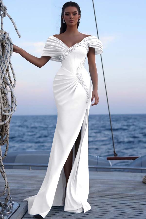 Off the Shoulder Mermaid Long Prom Dress with Sequins