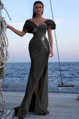 Off the Shoulder Mermaid Long Prom Dress with Sequins