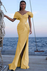Off the Shoulder Mermaid Long Prom Dress with Sequins