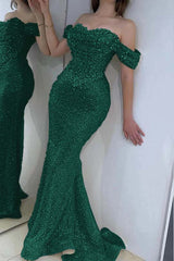 Off the Shoulder Strapless Long Prom Dress with Sequins