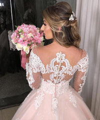 Off-the-Shoulder Sweetheart Wedding Dress Backless With Appliques Lace Ruffles Tulle
