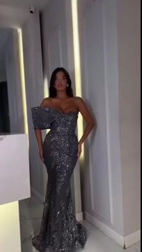 One Shoulder Mermaid Long Prom Dress with Appliques