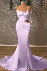 One Shoulder Mermaid Prom Dress with Beading and Pleated