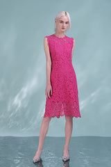 Babyonlines Pink Sleeveless A-line Knee-length Dresses
