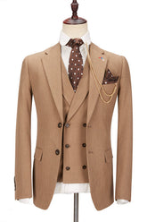 Popular Brown Dinner Formal Bespoke Suit with Notched Lapel for Prom