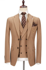 Popular Brown Dinner Formal Bespoke Suit with Notched Lapel for Prom