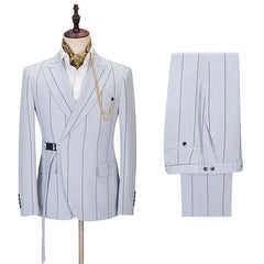 Popular Slim Fit Striped Formal Dinner Suit with Peaked Lapel