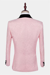 Reception Suit - Pink Jacquard Tuxedo on Sale for Groom