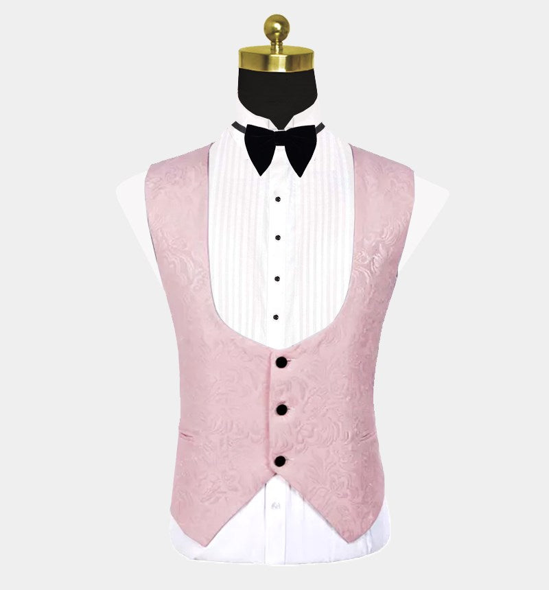 Reception Suit - Pink Jacquard Tuxedo on Sale for Groom