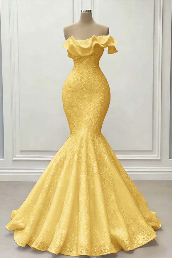Gorgeous Strapless Red Mermaid Long Prom Dress with Sequins and Embroidery