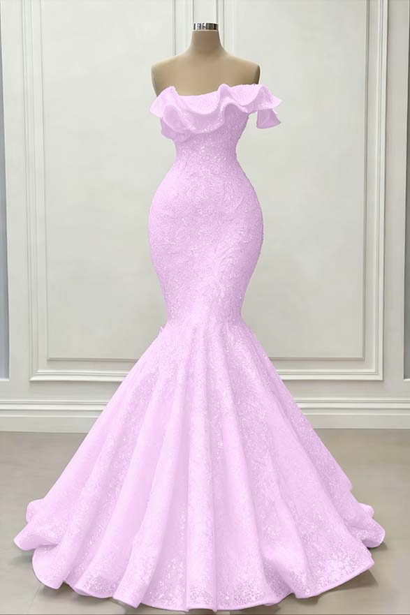 Gorgeous Strapless Red Mermaid Long Prom Dress with Sequins and Embroidery