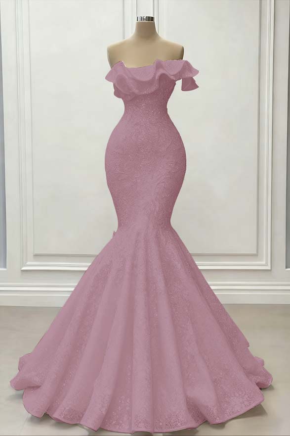 Gorgeous Strapless Red Mermaid Long Prom Dress with Sequins and Embroidery