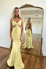 Red Tight Spaghetti Strap Mermaid Prom Dress