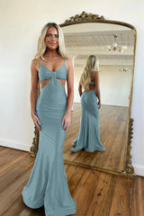 Red Tight Spaghetti Strap Mermaid Prom Dress
