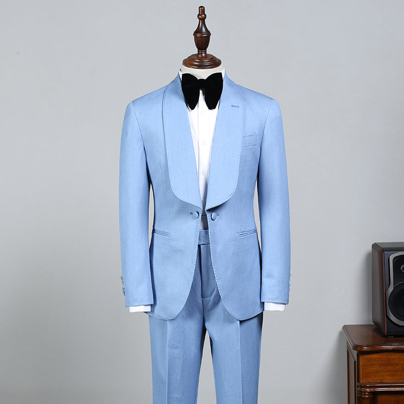 Rock Sky Blue Bespoke Wedding Suit for Bridegrooms