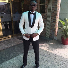 Romantic White Shawl Lapel One-Button Wedding Suit for Men¡¯s Parties