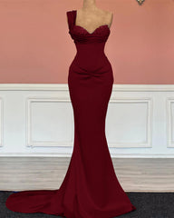 Royal Blue One-Shoulder Long Sweetheart Mermaid Prom Dress with Sequins