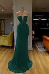 White Strapless Long Prom Dress with Sequins Pleated