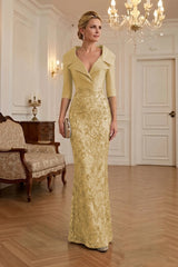 Sequin Floral Sheath Floor‑Length Mother of the Bride & Groom Dress with Satin Bodice